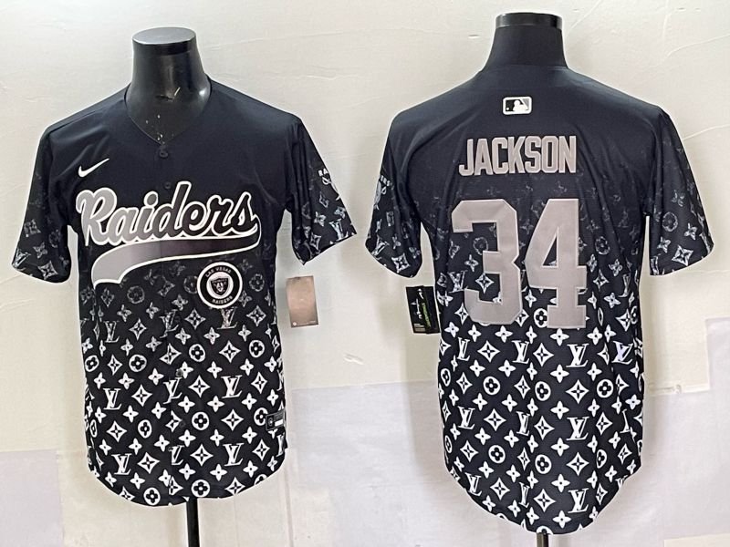 Men 2025 Oakland Raiders #34 Jackson black Nike Limited NFL Jersey style 039